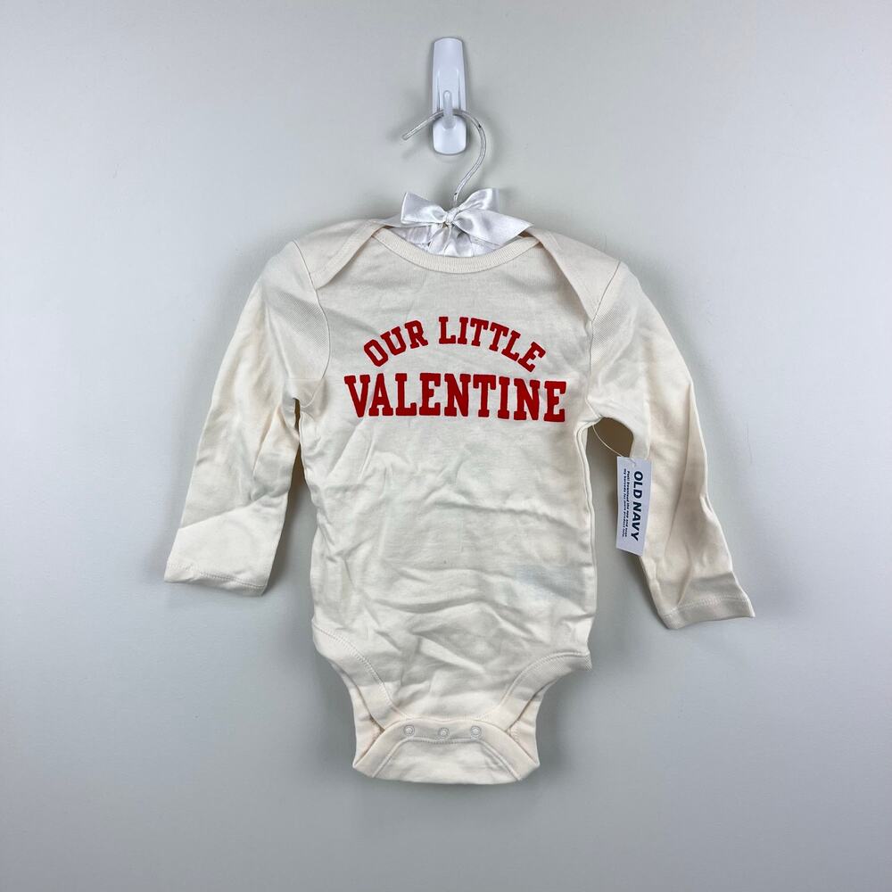 Old Navy Out Little Valentine Long Sleeve Graphic Bodysuit 12-18 Months NWT